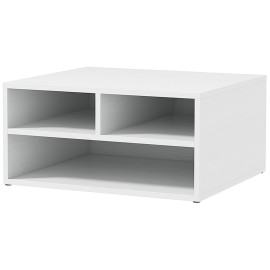 Organiseur Bureau Forua Rangement Élégant 3 Compartiments Aspect Bois Blanc