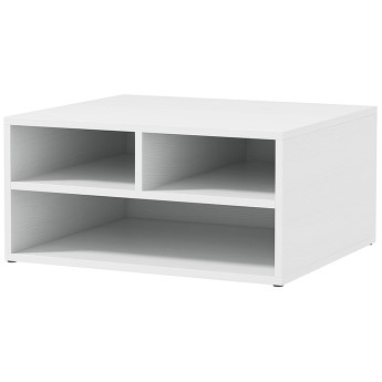 Organiseur Bureau Forua Rangement Élégant 3 Compartiments Aspect Bois Blanc