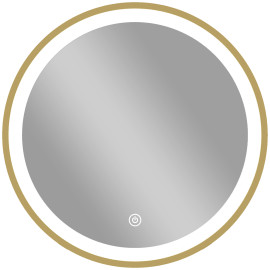 Miroir Honorio Éclairage LED Rond Luxe Doré Réglable 40 cm Salle de Bain
