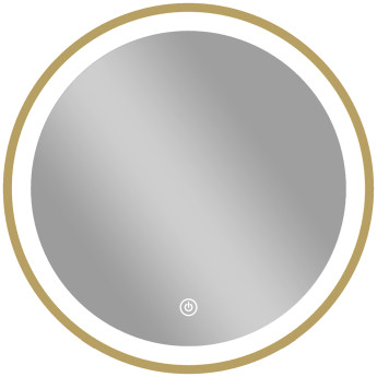 Miroir Honorio Éclairage LED Rond Luxe Doré Réglable 40 cm Salle de Bain