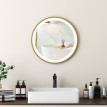 Miroir Honorio Éclairage LED Rond Luxe Doré Réglable 40 cm Salle de Bain