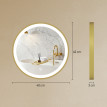 Miroir Honorio Éclairage LED Rond Luxe Doré Réglable 40 cm Salle de Bain