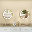 Miroir Honorio Éclairage LED Rond Luxe Doré Réglable 40 cm Salle de Bain