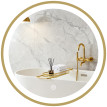 Miroir Honorio Éclairage LED Rond Luxe Doré Réglable 40 cm Salle de Bain