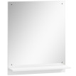 Miroir Pietro Organisateur Mural avec Étagère Intégrée Blanc Bois 50x60 cm