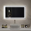 Miroir Peregrin LED Tactile Antibué Éclairage Réglable 100x60 cm Noir