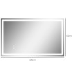 Miroir Peregrin LED Tactile Antibué Éclairage Réglable 100x60 cm Noir