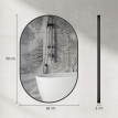 Miroir Mural Adelheid Ovale Élégant Noir Décoration Moderne 60x90 cm