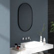 Miroir Mural Adelheid Ovale Élégant Noir Décoration Moderne 60x90 cm