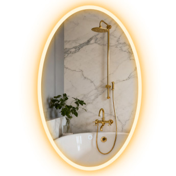 Miroir Notker LED Ovale Anti-Buée Éclairage Réglable 50x80 cm Transparent