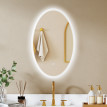 Miroir Notker LED Ovale Anti-Buée Éclairage Réglable 50x80 cm Transparent