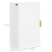 Armoire Murale Lodovico Salle de Bain Rangement Élégant Blanc Doré MDF 40x15x60 cm