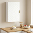 Armoire Murale Lodovico Salle de Bain Rangement Élégant Blanc Doré MDF 40x15x60 cm