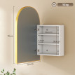 Armoire Miroir LED Biberbach Design Arqué Doré Anti-Buée Éclairage Réglable