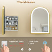 Armoire Miroir LED Biberbach Design Arqué Doré Anti-Buée Éclairage Réglable