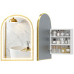 Armoire Miroir LED Biberbach Design Arqué Doré Anti-Buée Éclairage Réglable