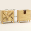 Meuble Sous Vasque Wisseval Bambou Naturel Design Nordique 2 Portes Étagère Réglable 60 cm