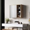 Armoire Tiphaine Miroir Salle de Bain 5 Rangements Effet Bois Naturel