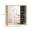 Armoire Tiphaine Miroir Salle de Bain 5 Rangements Effet Bois Naturel