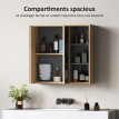 Armoire Tiphaine Miroir Salle de Bain 5 Rangements Effet Bois Naturel