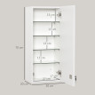 Armoire Pharmacie Epifanio Sécurisée 5 Niveaux Verre Blanc Mural