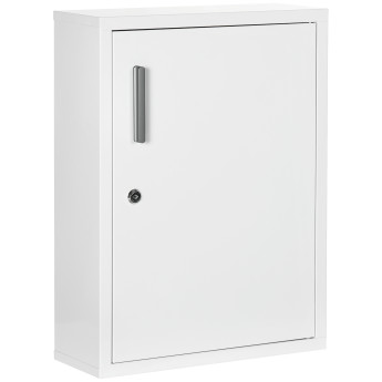 Armoire Pharmacie Velez Sécurisée Verrouillable 2 Étagères Blanc Acier Design