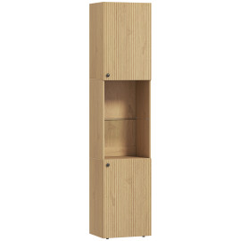 Colonne salle de bain Ourvecourt rangement élégant optimisé chêne clair 182 cm