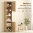 Colonne salle de bain Ourvecourt rangement élégant optimisé chêne clair 182 cm