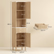 Colonne Salle de Bain Galeazzo Design Élégant Bois Chêne Rangement Optimisé 168 cm