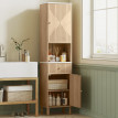 Colonne Salle de Bain Galeazzo Design Élégant Bois Chêne Rangement Optimisé 168 cm