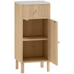 Meuble Torrione Salle de Bain Design Bois Chêne Plateau Marbre Blanc 80 cm