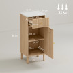 Meuble Torrione Salle de Bain Design Bois Chêne Plateau Marbre Blanc 80 cm