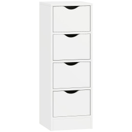 Meuble Salle de Bain Alix 4 Tiroirs Rangement Chic Blanc Sécurisé Compact