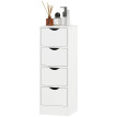 Meuble Salle de Bain Alix 4 Tiroirs Rangement Chic Blanc Sécurisé Compact