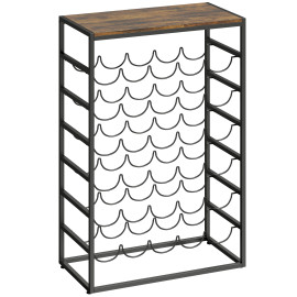 Etagère à Vin Dolcevita Style Industriel Marron Noir 30 Bouteilles 6 Niveaux