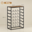 Etagère à Vin Dolcevita Style Industriel Marron Noir 30 Bouteilles 6 Niveaux