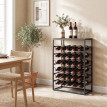 Etagère à Vin Dolcevita Style Industriel Marron Noir 30 Bouteilles 6 Niveaux