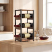 Casier Fauvermont Range-Bouteilles 6 Industrielle Brun Rustique Noir Compact