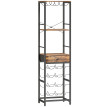 Etagère Bar Tamsin Range Bouteilles Verres Tiroir Industriel Brun Noir 120 cm