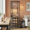 Etagère Bar Tamsin Range Bouteilles Verres Tiroir Industriel Brun Noir 120 cm