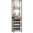 Etagère Bar Tamsin Range Bouteilles Verres Tiroir Industriel Brun Noir 120 cm