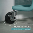 Desserte Narvaja Chariot Cuisine Mobile Rangement Acier Bleu 3 Étagères