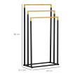 Porte Serviette Chauvrecourt Bambou Acier Noir Élégant Résistant Humidité 45x86cm