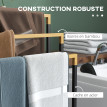 Porte Serviette Chauvrecourt Bambou Acier Noir Élégant Résistant Humidité 45x86cm