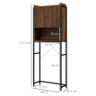 Meuble WC Mollia Industriel Design Rangement Noir Bois Noyer 172 cm