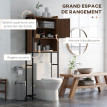 Meuble WC Mollia Industriel Design Rangement Noir Bois Noyer 172 cm