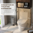 Meuble WC Mollia Industriel Design Rangement Noir Bois Noyer 172 cm