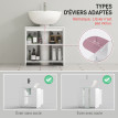 Meuble Jocasta sous vasque design contemporain 2 portes blanc élégant rangement salle de bain