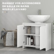 Meuble Jocasta sous vasque design contemporain 2 portes blanc élégant rangement salle de bain