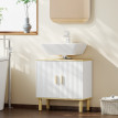 Meuble sous vasque Karlmann rangement salle de bain réglable blanc
